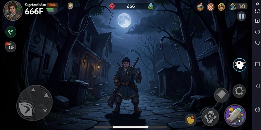 Gameplay seram dalam suasana gelap dan mencekam.