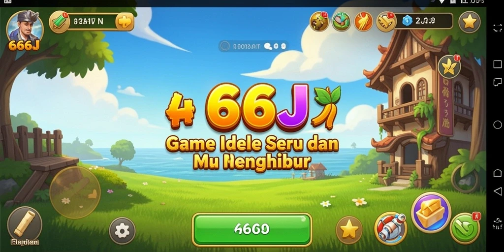 Tampilan gameplay 666J yang menonjolkan elemen Idle.
