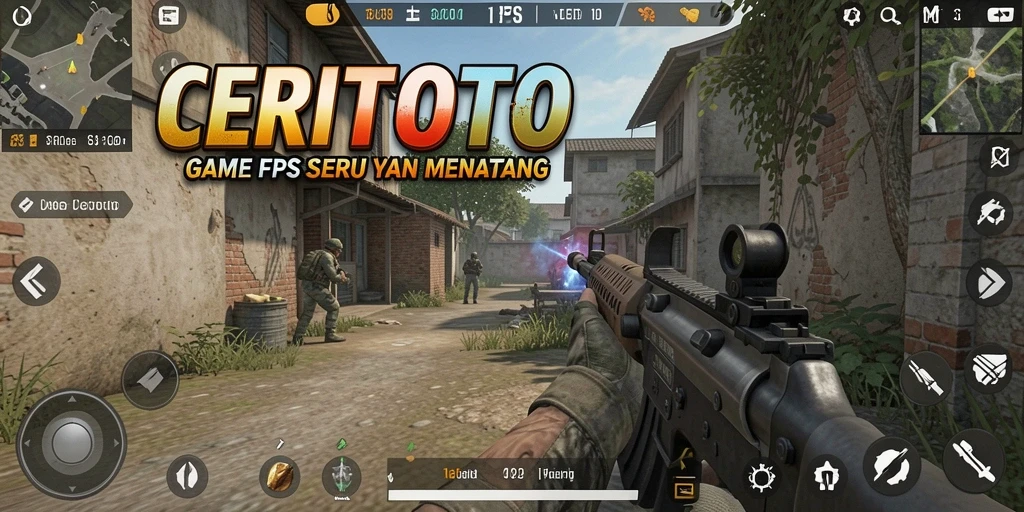 Tampilan gameplay menegangkan dari CERITOTO dalam aksi FPS.