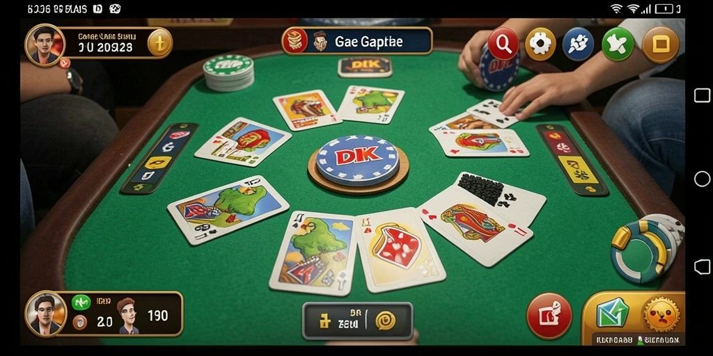 Screenshot gameplay DKK menampilkan momen seru permainan Gaple yang penuh strategi.