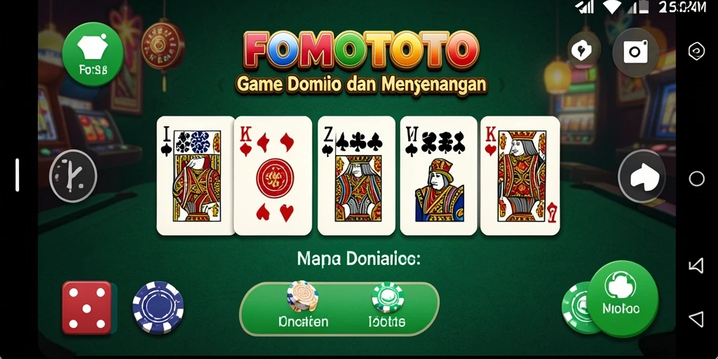 Screenshot gameplay FOMOTOTO dengan aksi domino yang mendebarkan.
