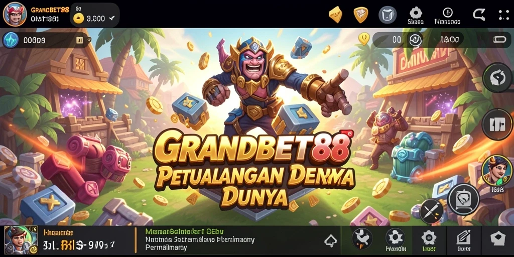 Tampilan gameplay seru di dunia petualangan GRANDBET88.