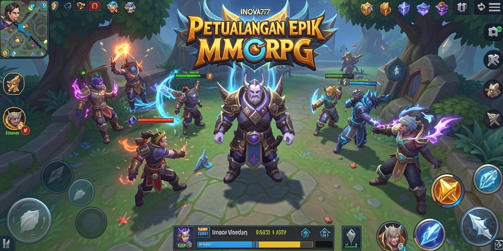 Tangkapan layar dari gameplay INOVA77 yang menunjukkan petualangan mendebarkan di dunia MMORPG.
