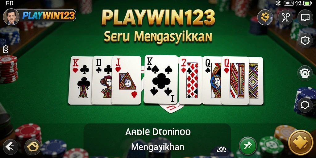 Screenshot PLAYWIN123 menampilkan momen seru bermain Domino.