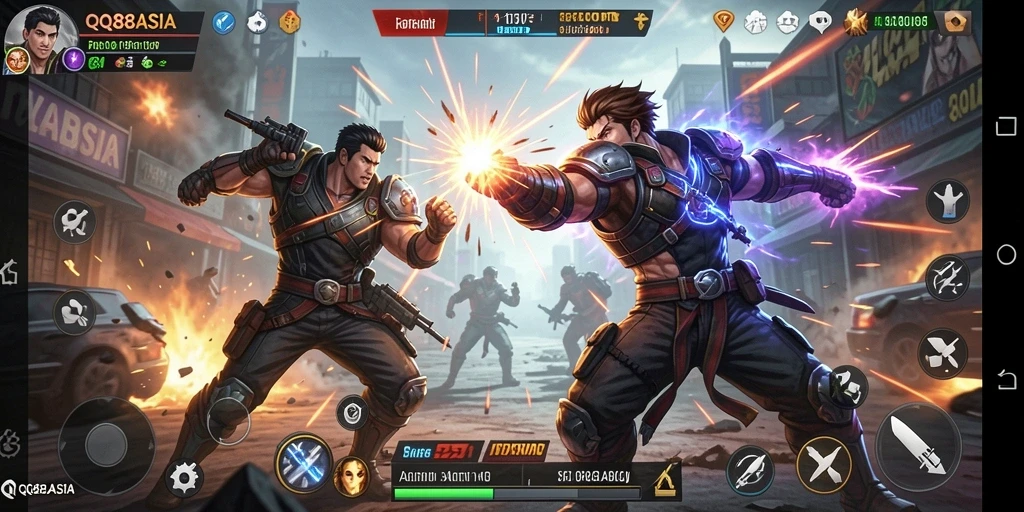 Tampilan gameplay seru penuh aksi di QQ88ASIA.