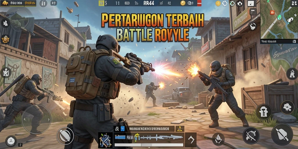 Gameplay Battle Royale yang mendebarkan dan seru di RR44.
