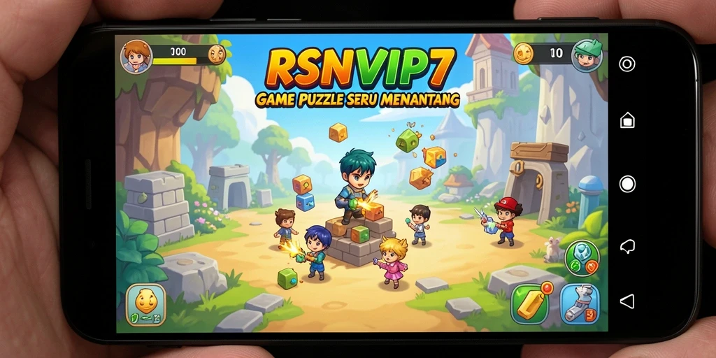 Gameplay seru RSNVIP7 dalam menyelesaikan puzzle.